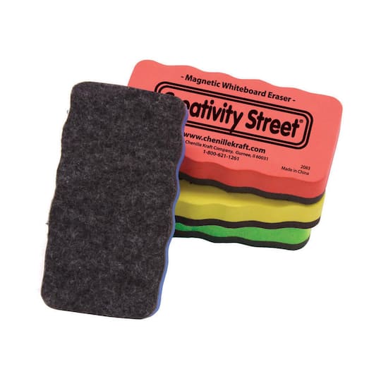 Yellow or mixed Choose Red Blue Pack of 3 Magnetic Board Erasers Green 